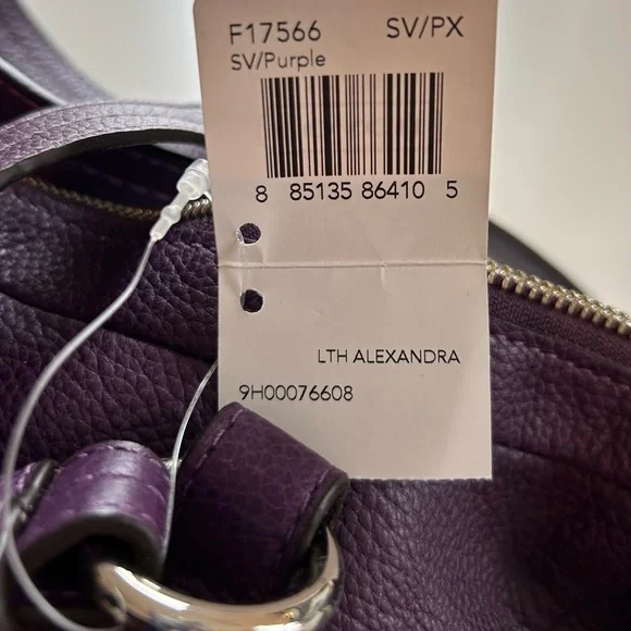 Coach Leather Alexandra Convertible Pebble Leather Tote F17566 - Picture 6 of 11